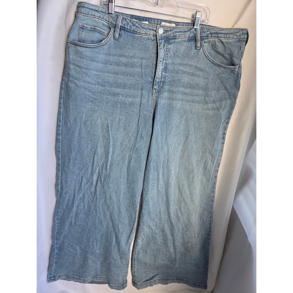Ava & Viv Wide Leg Jeans Womens  Blue Light Wash Relaxed High Rise